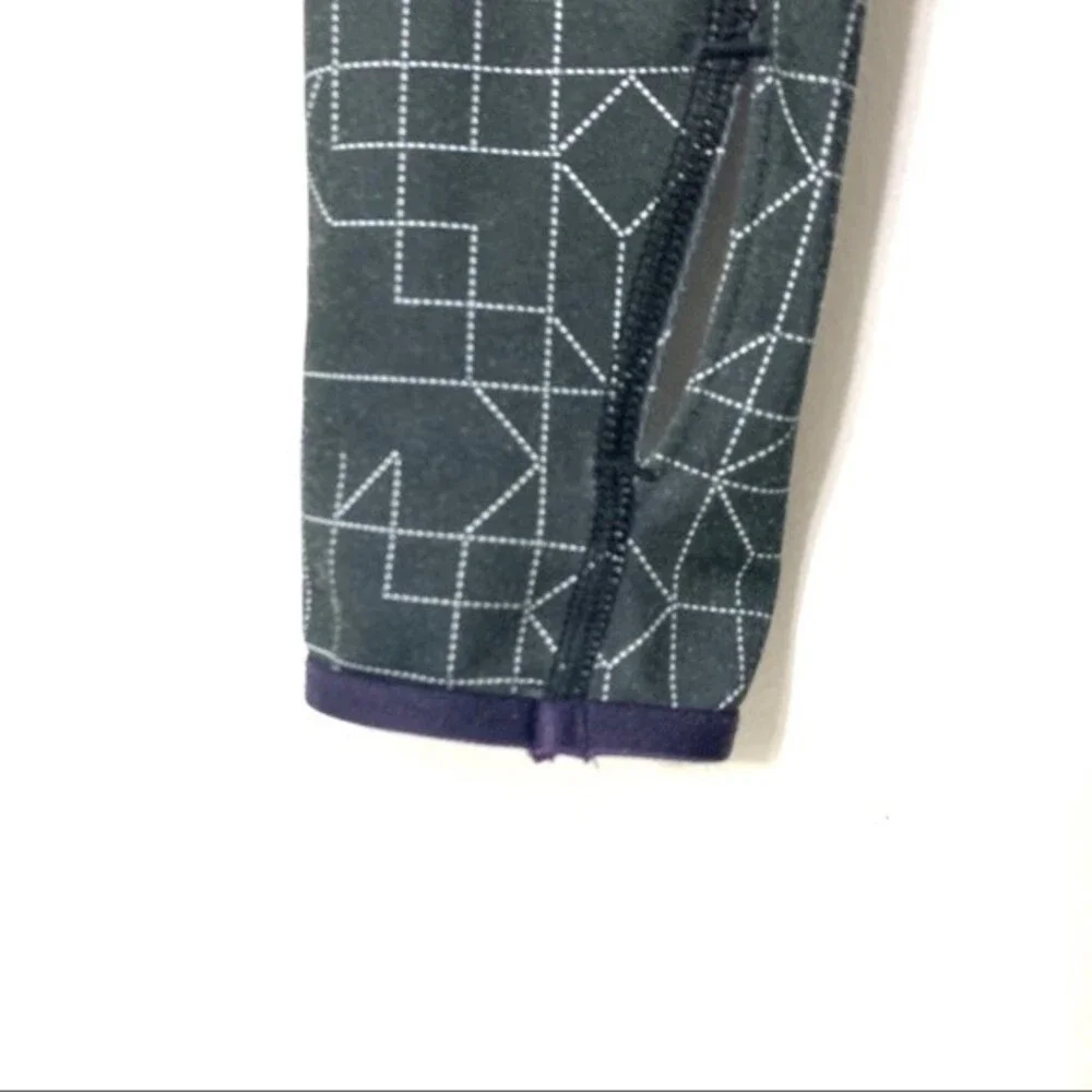 NIKE long sleeve womens dark grey/purple pro long sleeve top small